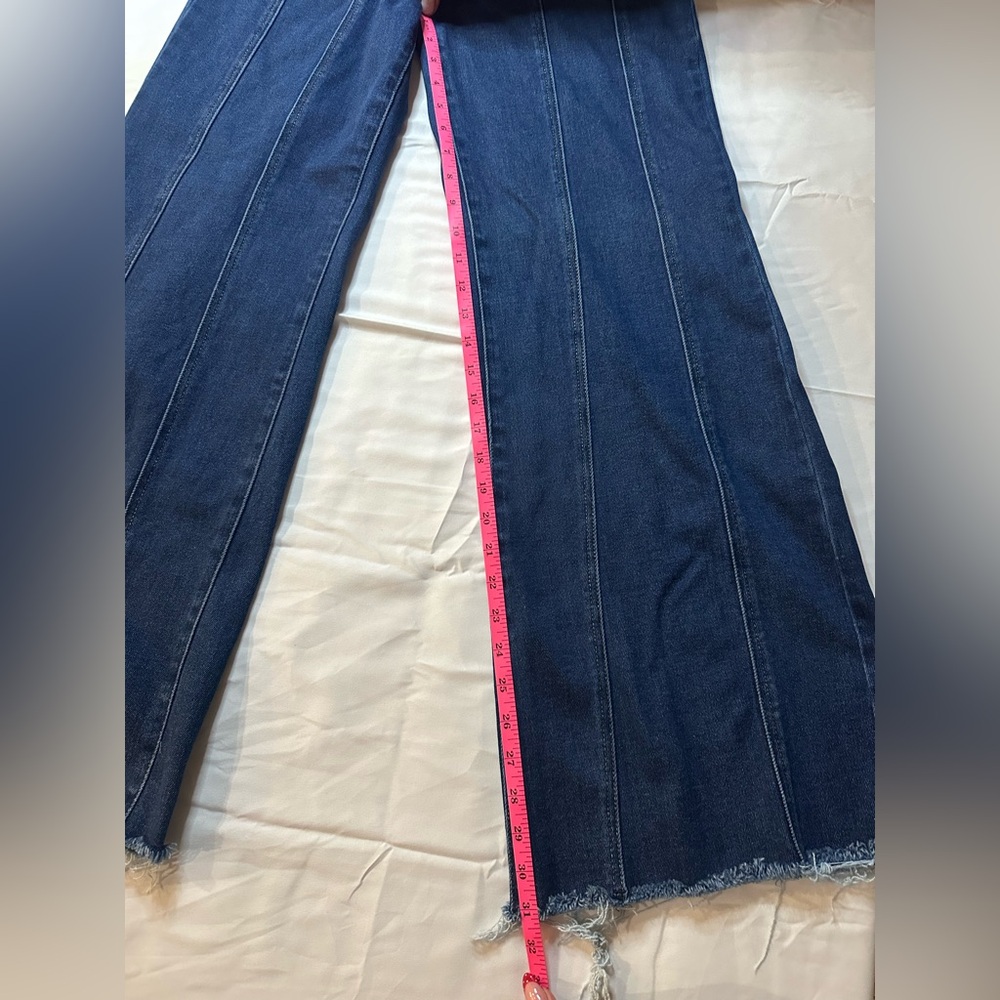 RISEN High-Rise Wide-Leg Women's Jeans - Dark Blue - Picture 8 of 10